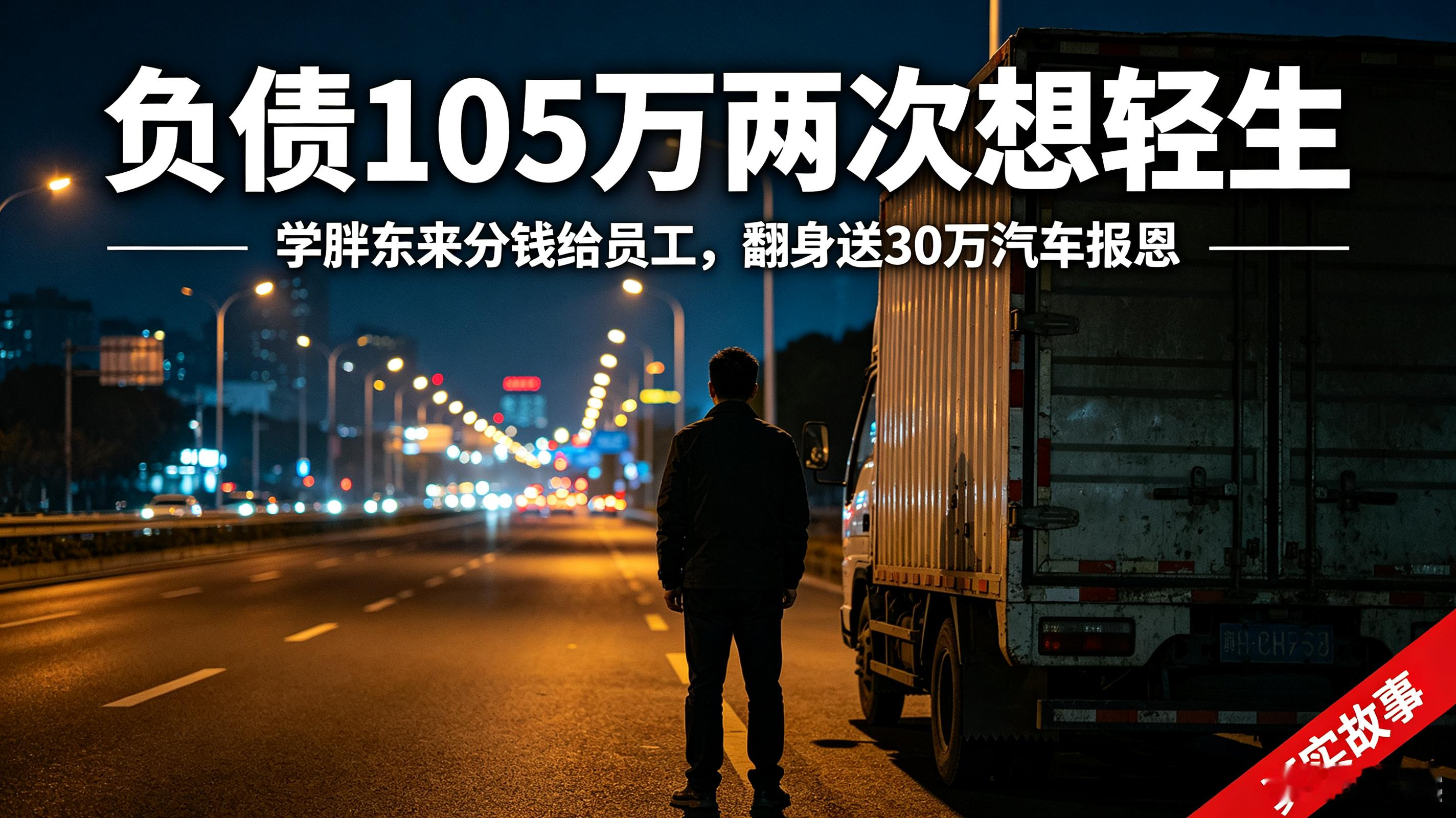 🔥人间清醒！欠债百万走投无路，学习胖东来分钱给员工，翻身之后送30万汽车报恩

负债105万两次想轻生！学胖东来把一半利润分给员工，翻身之后买30万车报恩被婉拒
 
创业失败背上105万巨额债务，被催债压到崩溃，他曾两次产生轻生念头。人生跌入谷底，两次走进胖东来，被善待员工的经营理念点醒。
 
回去