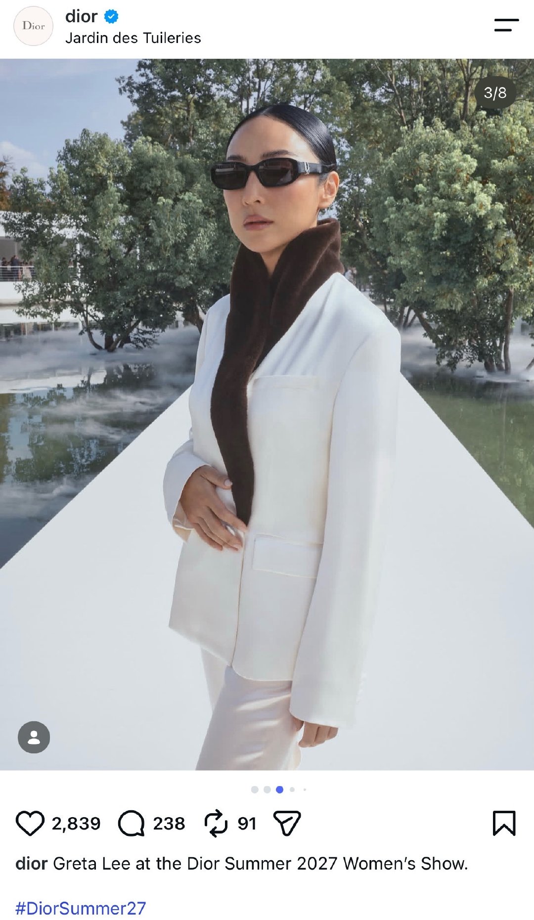 Dior官方Instagram认领：与Rihanna、Greta Lee、Anya Taylor同批次认领（首批第二位➕Dior亚洲首位认领艺人）

Dior官方Threads发布相关：秀后首位

Dior官方TikTok发布相关：秀后第二位

#dior认领张元英#/#张元英dior巴黎时装周#/#张元英# ​