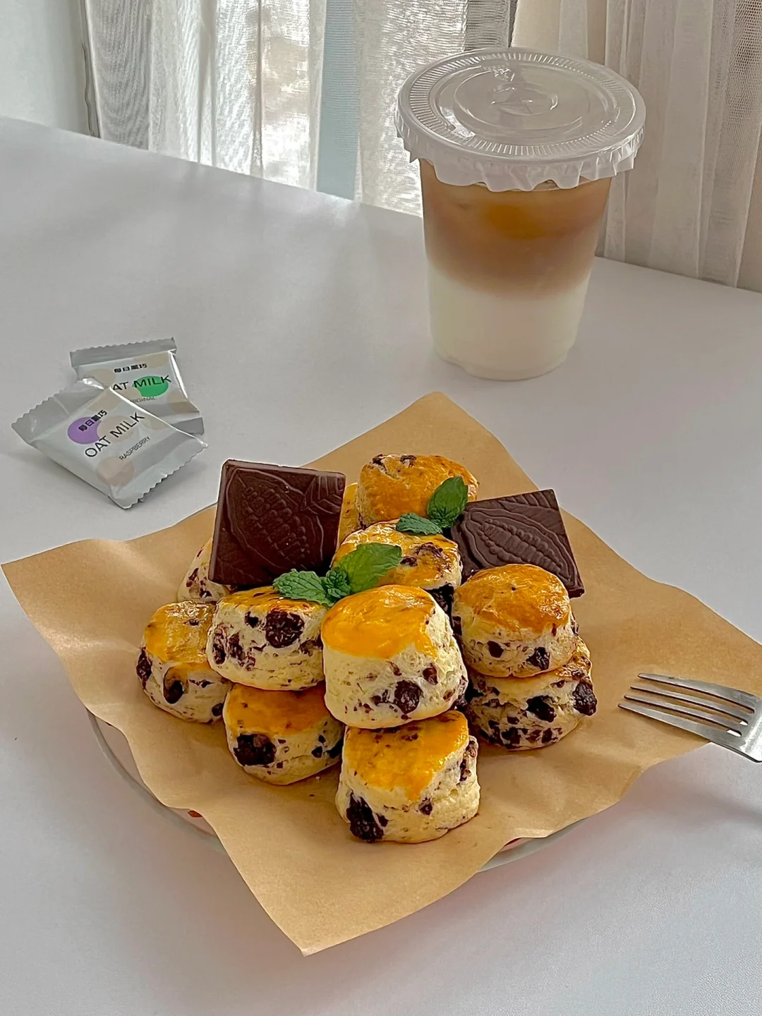 ☀️低卡无糖版｜外酥里软的黑巧司康🍪