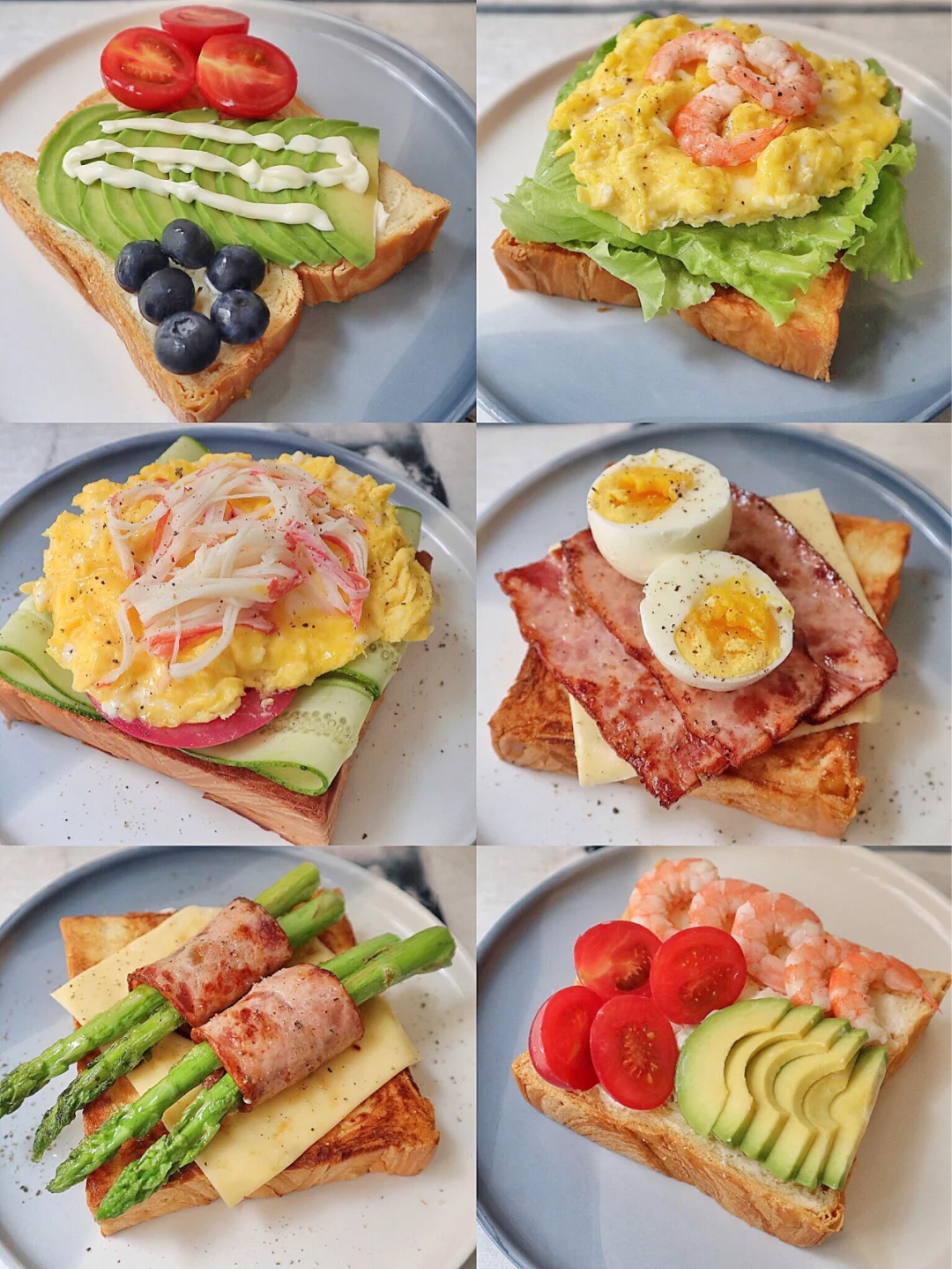 神仙Brunch✨6款开放吐司三明治搭配‼️