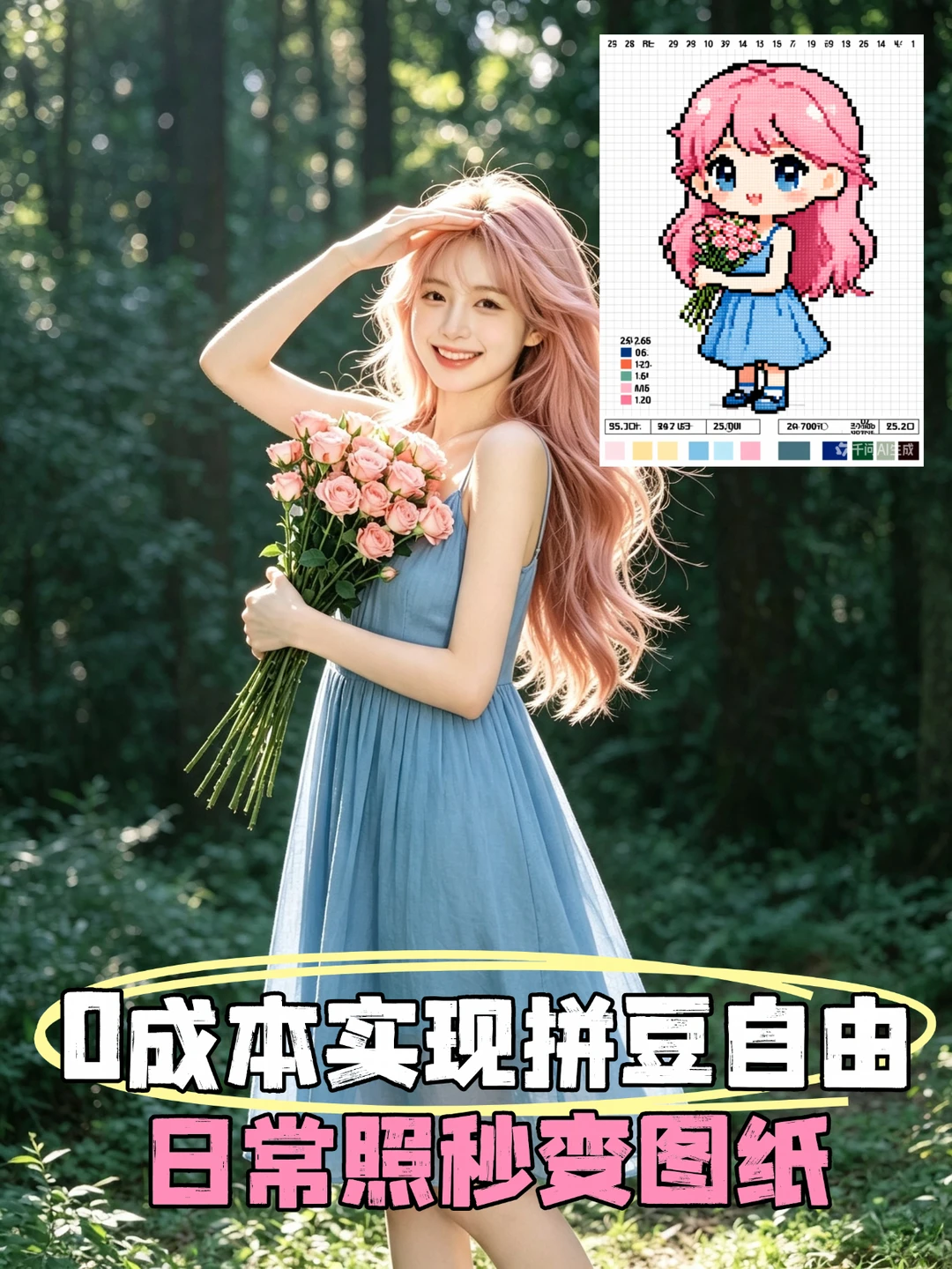 自拍变拼豆图纸！手残党也能拥有😭