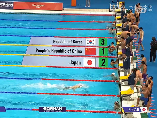 中国队男子4x200米自接金牌！