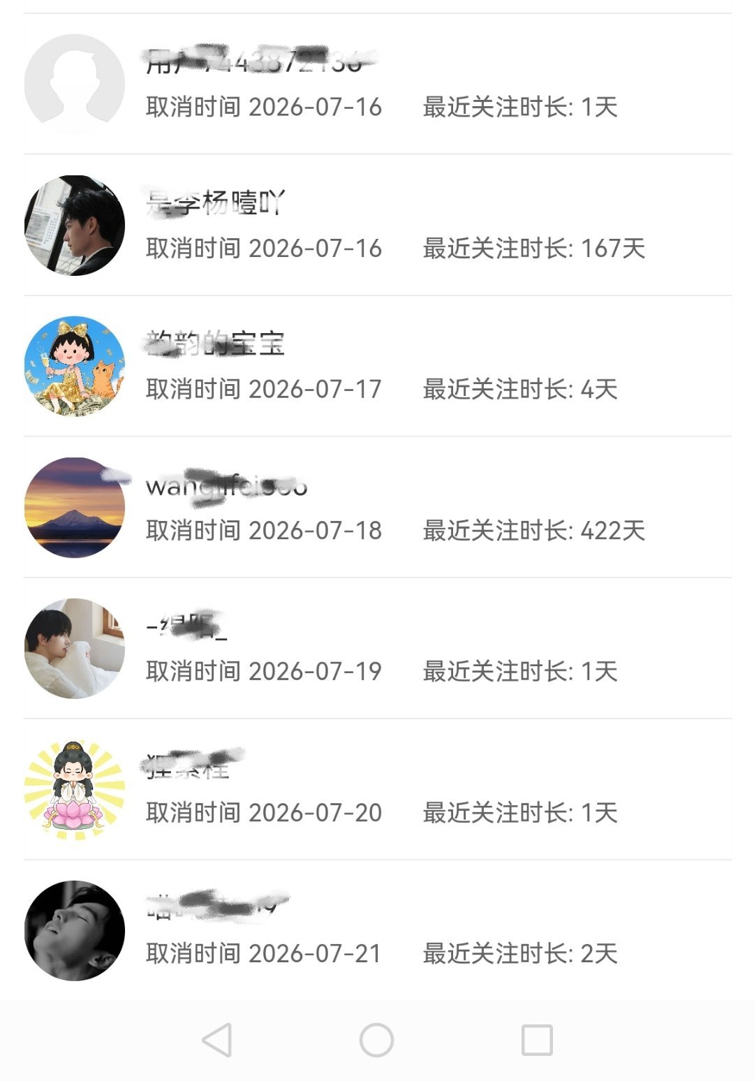 最近被没有实时搞得，看了一下取关列表，果然，凡是关注我一两天取关的，直...