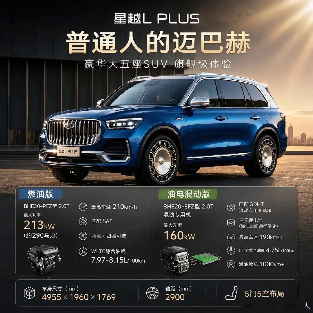 星越L PLUS，普通人的迈巴赫来了！
官图一经放出，网友直接戏称它为“吉巴赫”。新车将于9月5日正式亮相，不知道这台车真实实力到底如何？ ​