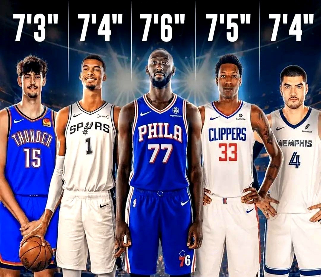 文班亚马这回在NBA连身高前二都排不上了。

76人刚刚签下了2米29的塔科·法尔来打训练营。这老哥一落位，直接刷新了联盟现役身高榜。马刺那个2米24的文班亚马，只能憋屈地排在第三。

排第二的是快船签下的贾马里昂·夏普，身高2米26。

现在各支球队都在疯狂囤积高个子。马刺的文班亚马在内线太吓人了