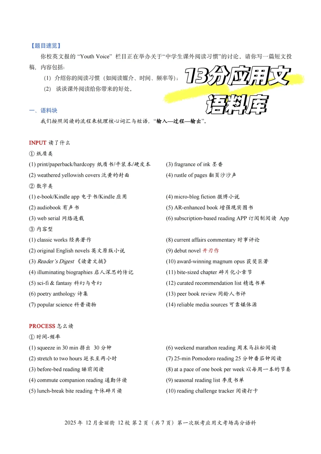 天，背完这些感觉自己的作文都美了！