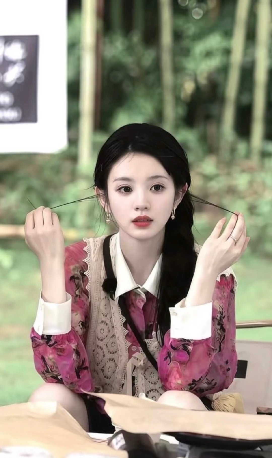 #田曦薇无刘海半扎发造型#所有人感受此女的天资🤲无刘海也很美哦 ​