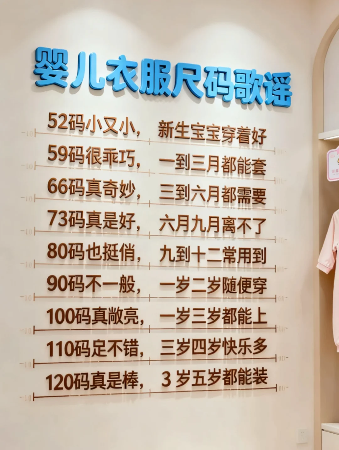 宝宝衣服买多大，看这个口诀就知道啦👍