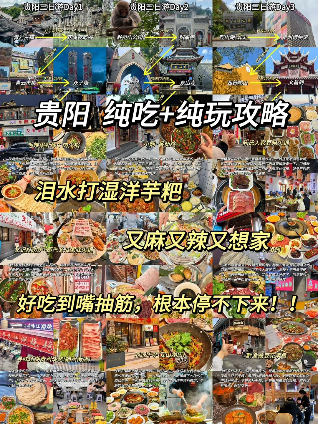 熬夜整理‼贵阳🌿纯吃➕纯玩3日游攻略