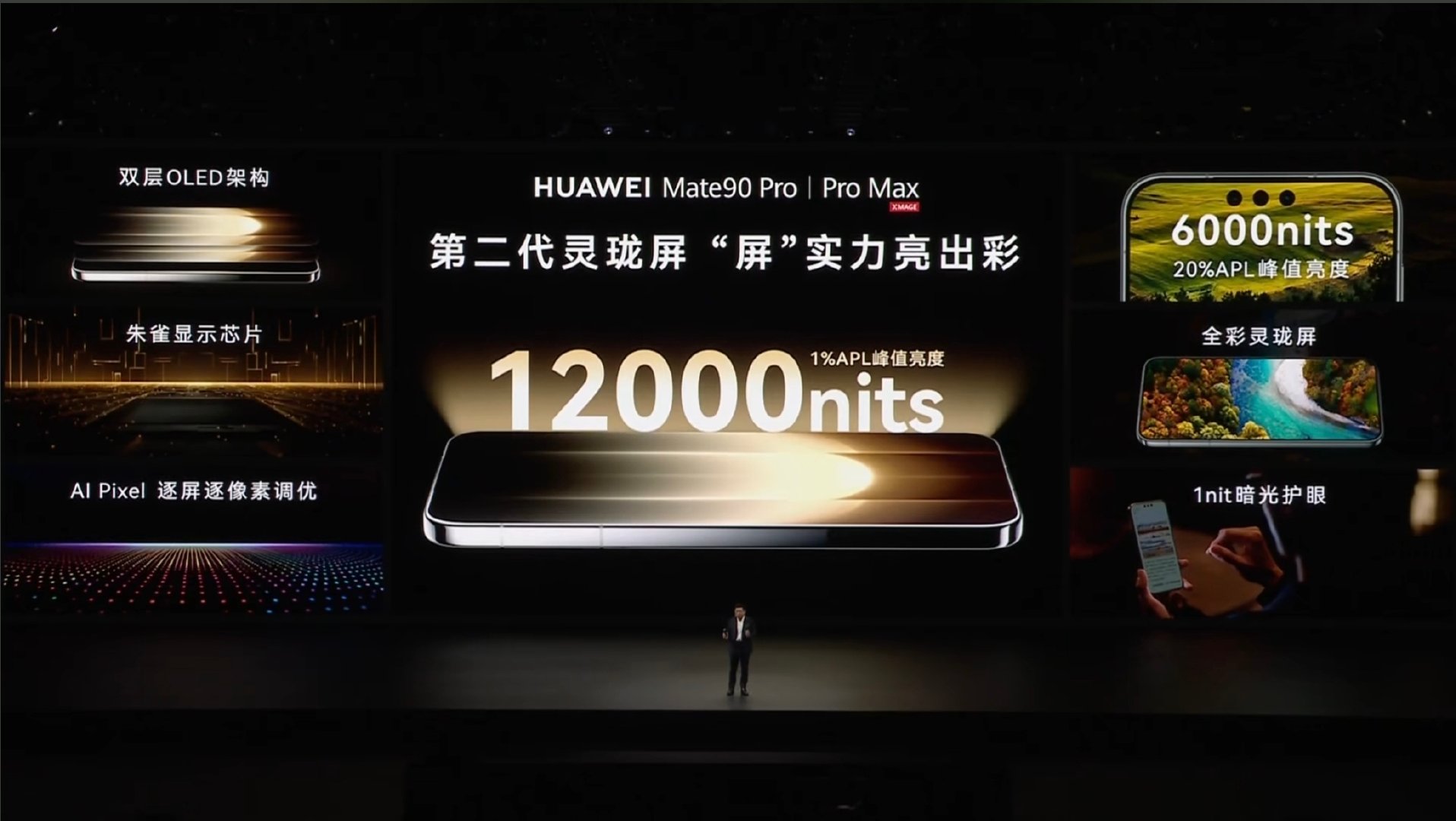 #华为mate90# Pro和ProMax都搭载了玲珑屏，这块屏幕值得哦，色彩和亮度都很出色[不愧是你]

#mate90系列今日发布即开售##华为发布会# ​
