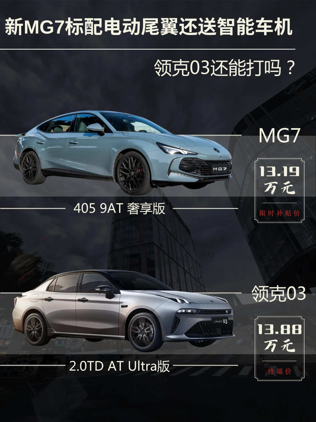 新MG7狂送配置，领克03顶得住吗？
