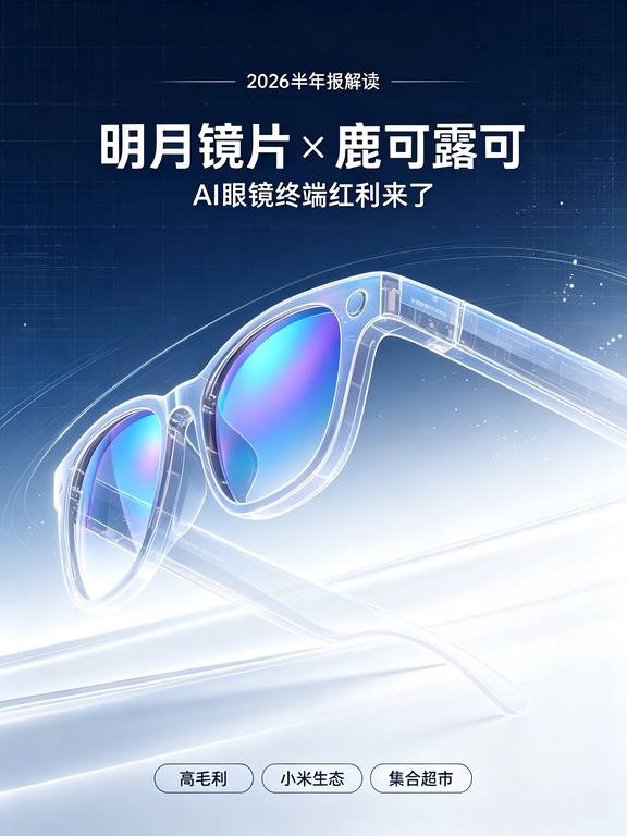 明月镜片中报📈AI眼镜终端红利来了