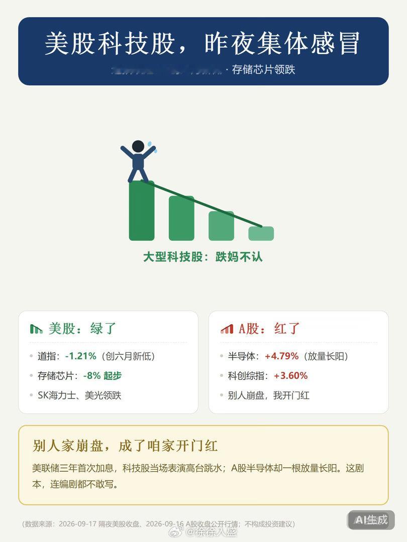 #美联储宣布加息25个基点#韭菜无国界：昨晚美股科技股大跌，存储芯片领跌、日韩跟着一块跳水。我默默看了眼自己的基金账户，长出一口气——原来全球韭菜，真不分国界。#美股科技股大跌# ​
