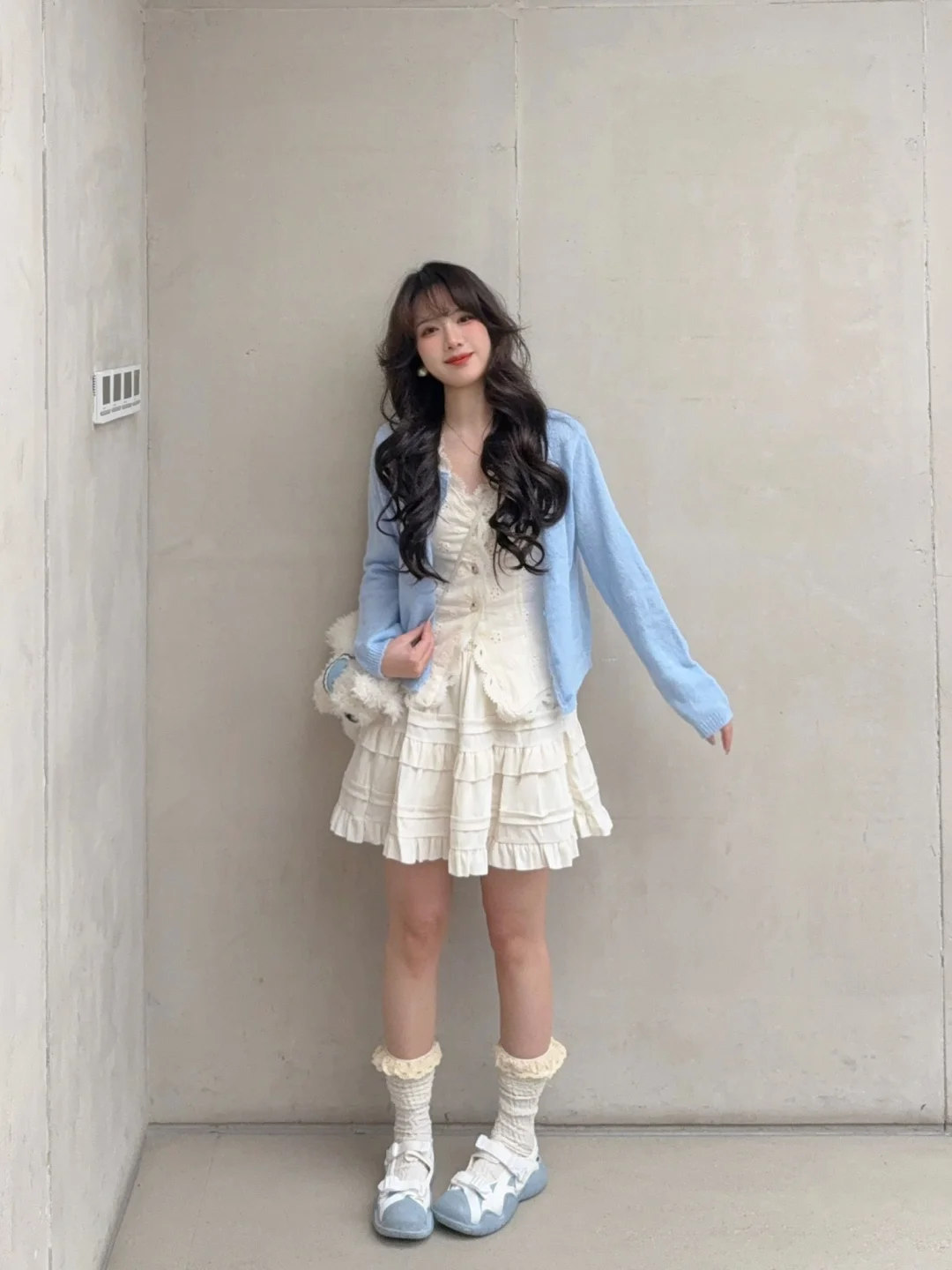 🥣蓝色开衫搭配思路~