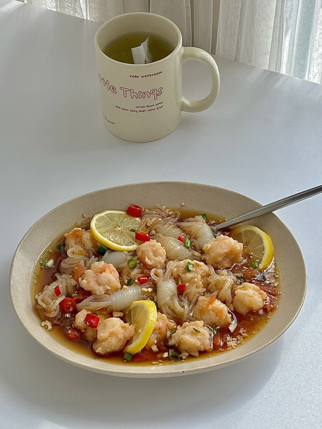 ☀️周末的早午餐｜低脂高蛋白酸辣魔芋虾滑😋