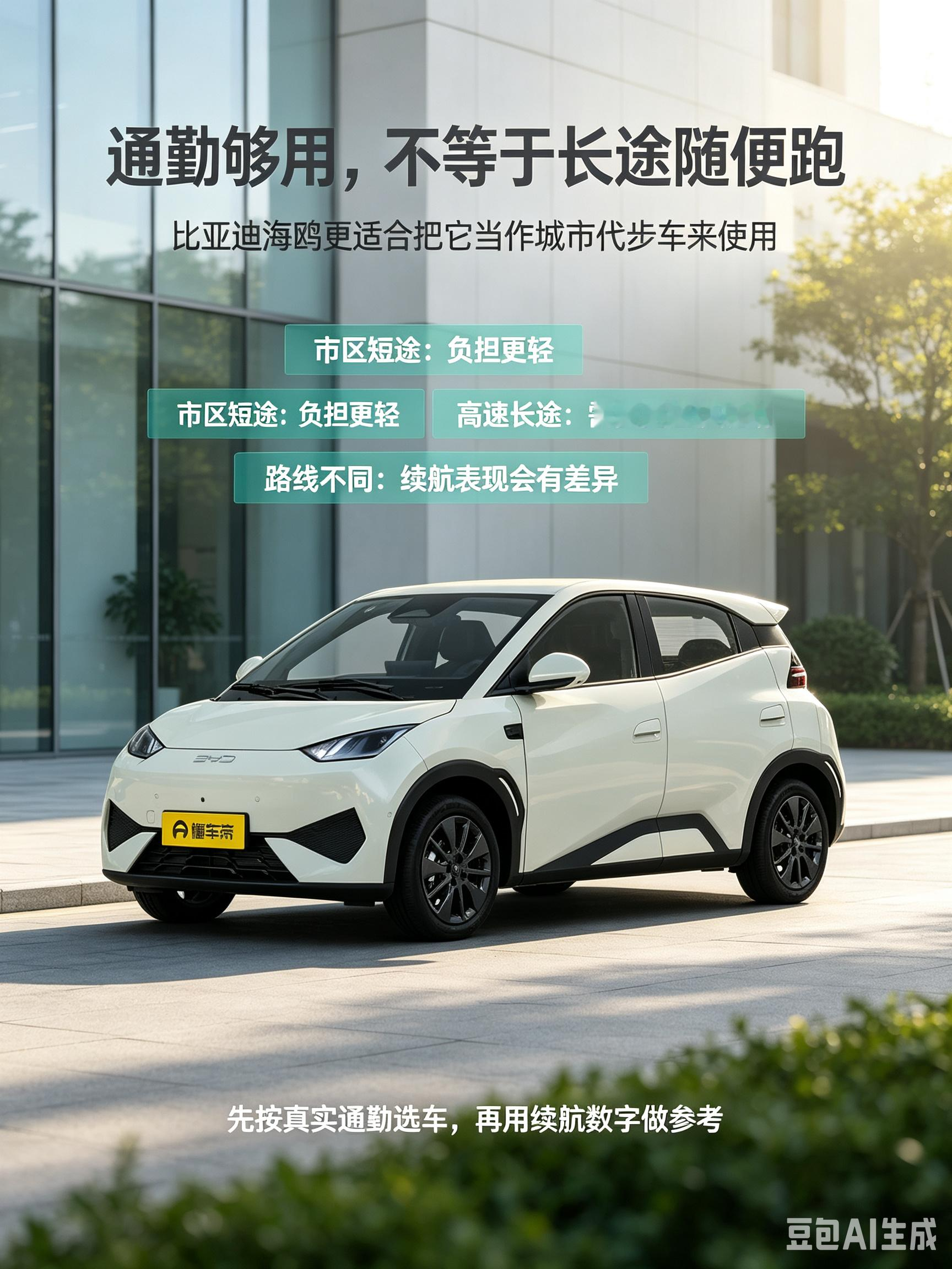 比亚迪海鸥更像是一台城市代步车。市区短途通勤，它的负担比较轻；但如果经常跑高速或长途，就不能只看标称续航，还要把车速、空调、路况和补能规划一起考虑进去。【来自懂车帝车友圈】