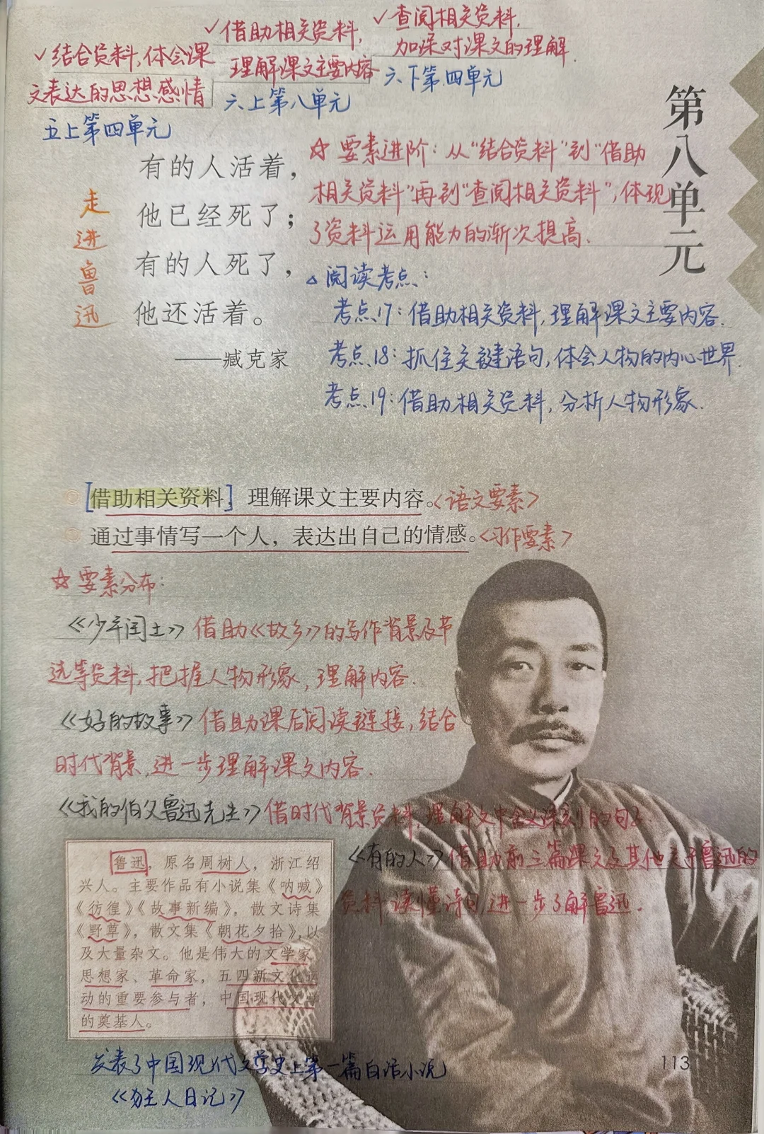 六上语文“鲁迅”单元阅读要素｜阅读理解