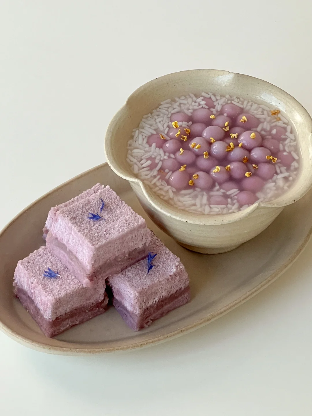 中式早餐🥢｜芋泥米糕&酒酿紫薯小圆子