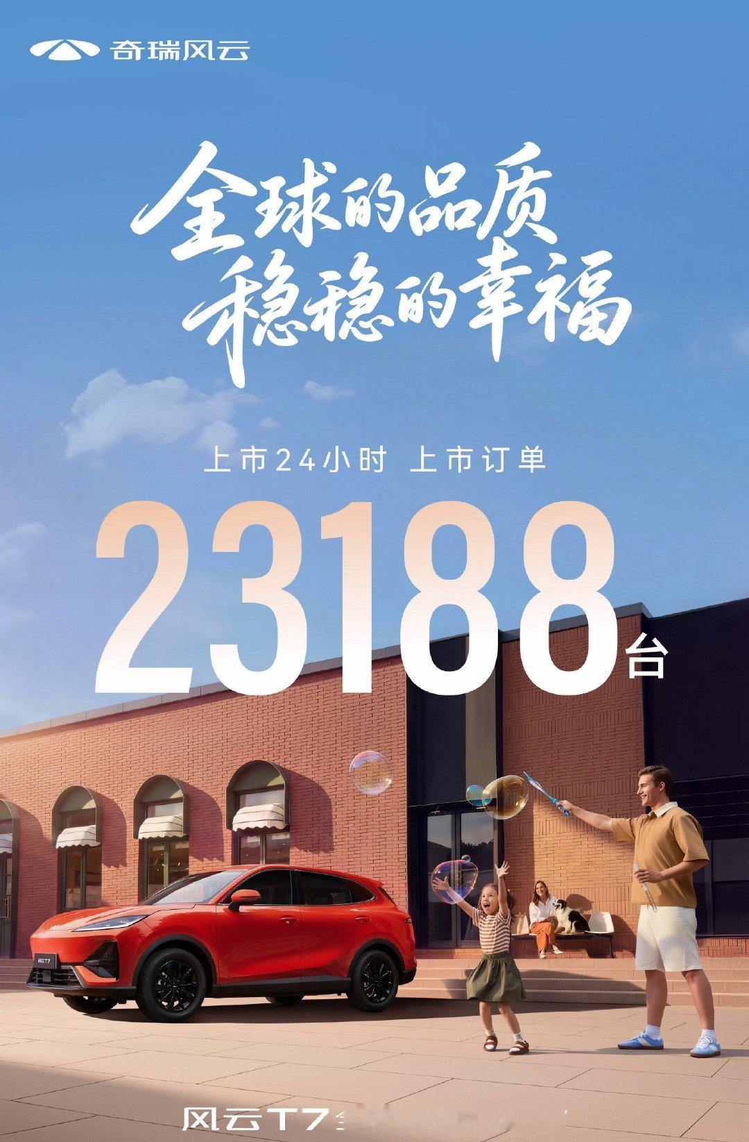 风云T7 上市24小时，收获23188份稳稳的幸福
#风云T7品质全球车# ​