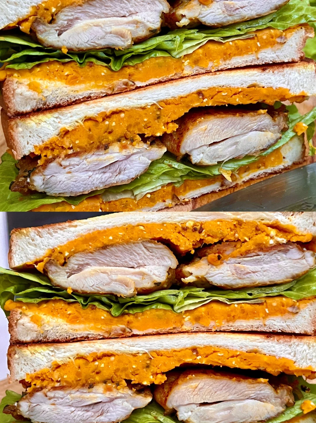 ☀️｜元气满满🎃🍗🥪咸蛋黄南瓜鸡腿三明治