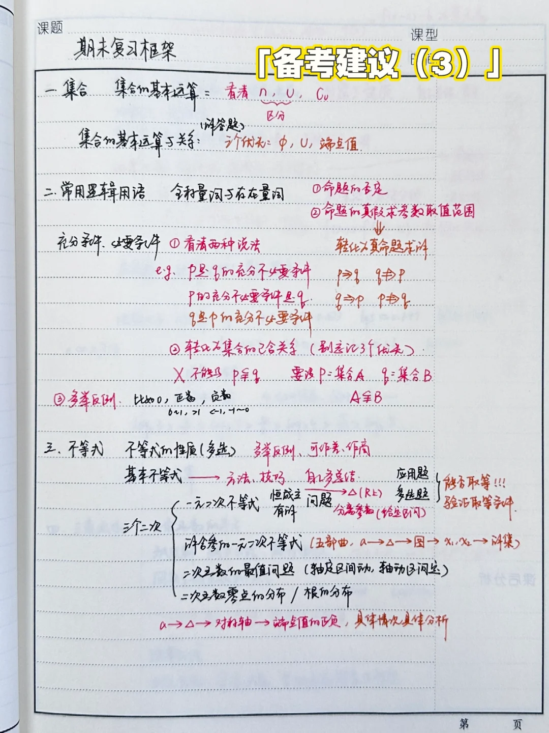 备考建议——知识框架的梳理