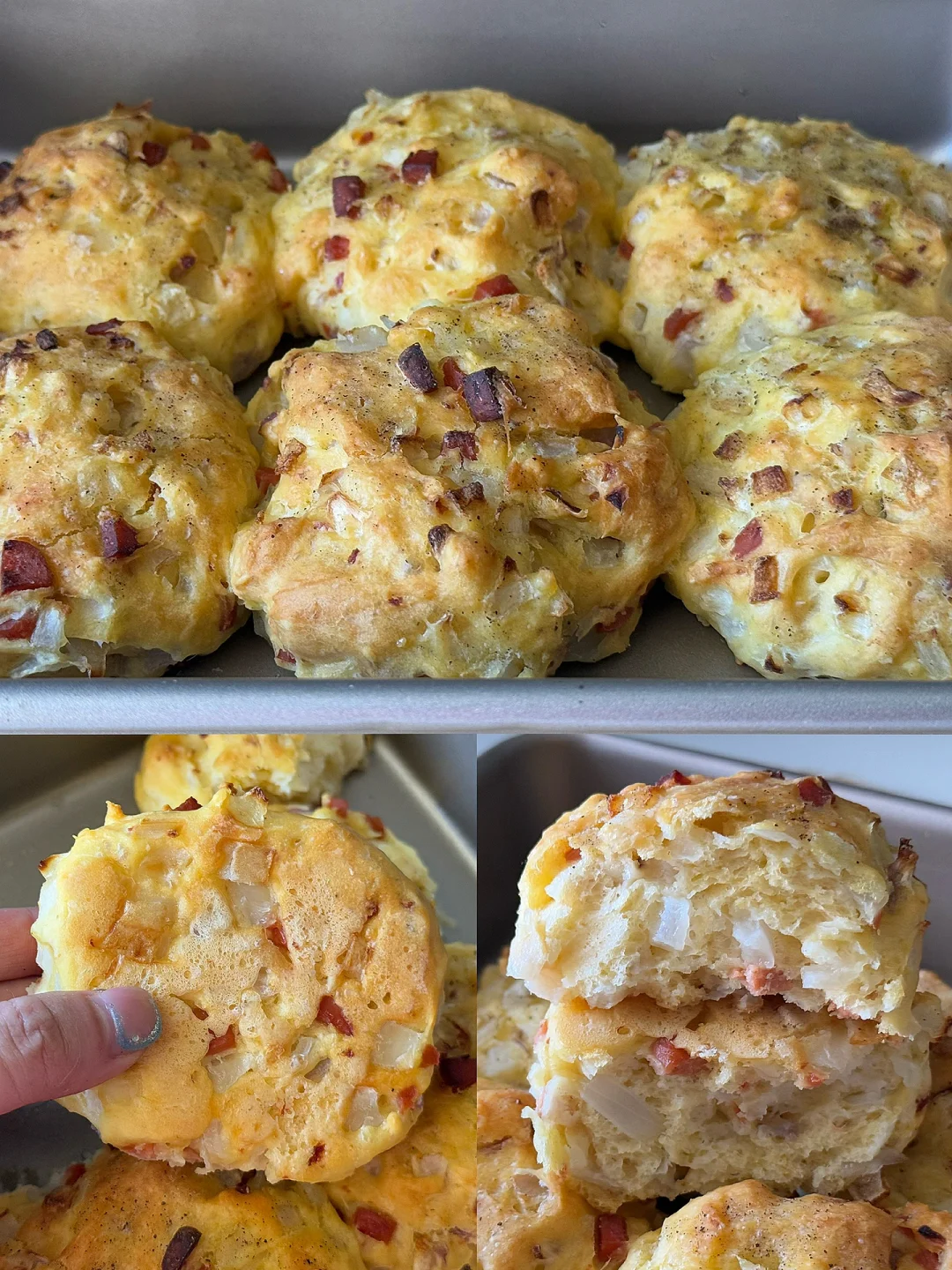 洋葱火腿咸面包🥯不用揉，还不快去做……