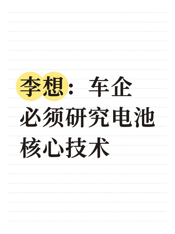 李想谈电池自研！新能源要 “两条腿走路”