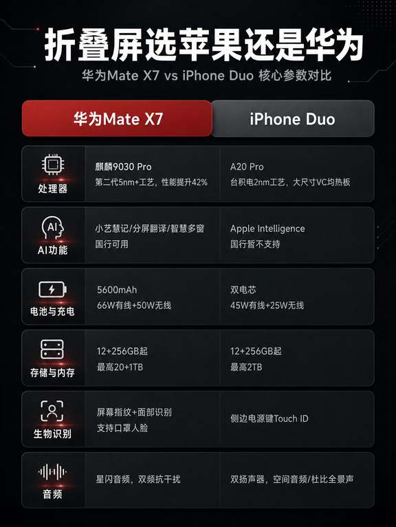 折叠屏选苹果还是华为？看完这6项再决定