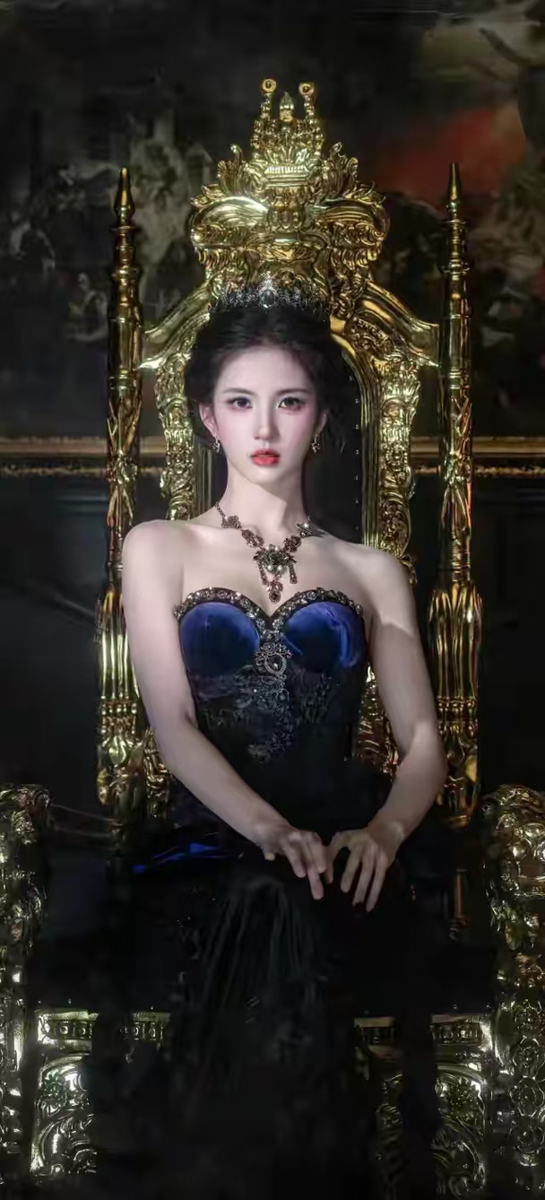刘些宁暗夜女王造型黑钻抹胸鱼尾裙美到震撼