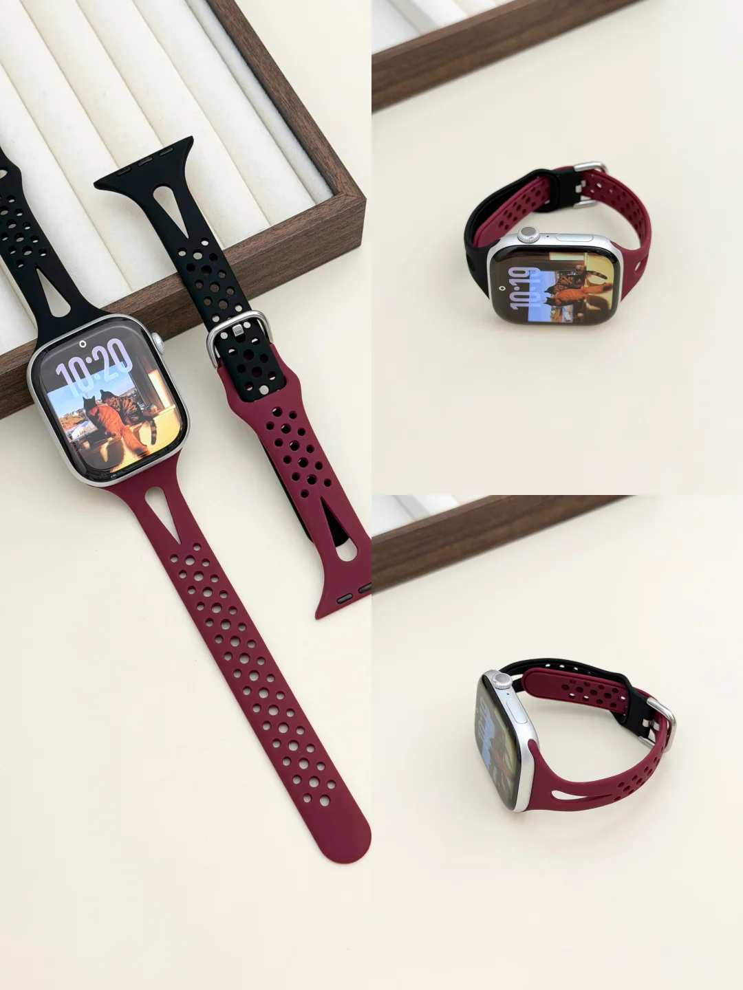 iwatch水滴秋日款｜酒红x黑