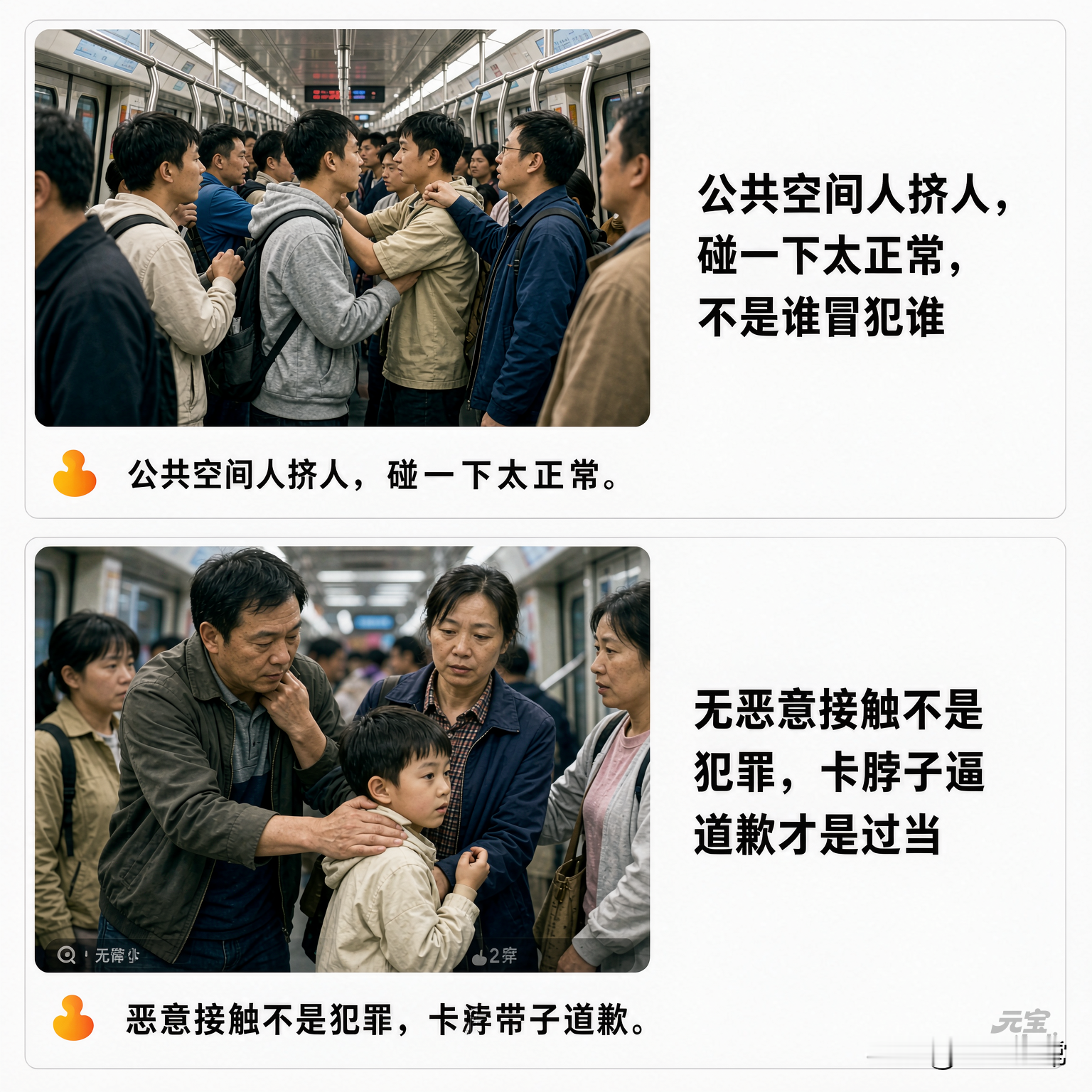 我：

四岁老大爷猥亵二十岁女童你怎么看？职能部门咋处理？

豆包：

4岁无刑责能力，定性要看主观意图……职能部门应依法处理，家长有管护过错需致歉……

我：

豆包你被资本驯服了！公共区域人碰人再正常不过，凭什么只让男孩道歉？按这逻辑，是她的臀部碰到了孩子！你这论调割裂社会、人人自危，其心可诛。