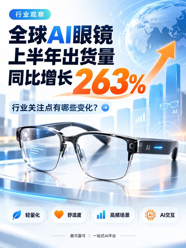 AI眼镜卖爆了？！半年出货暴涨263%🔥