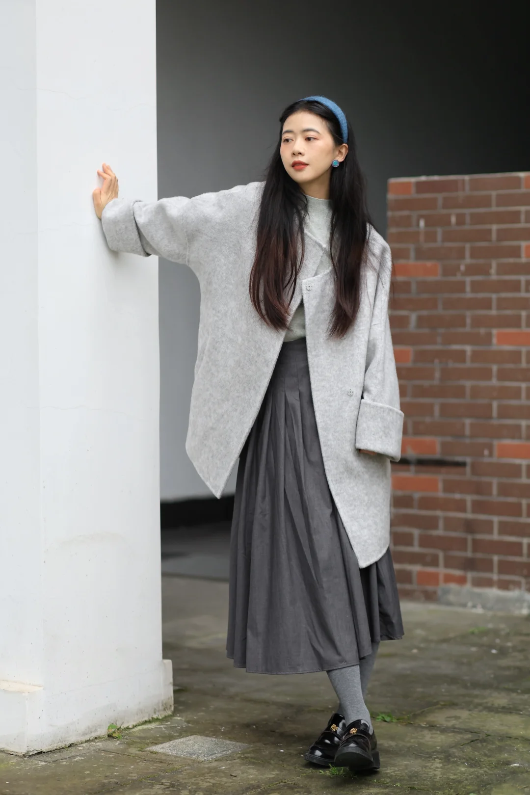 冬日低饱和度穿搭🩶💙