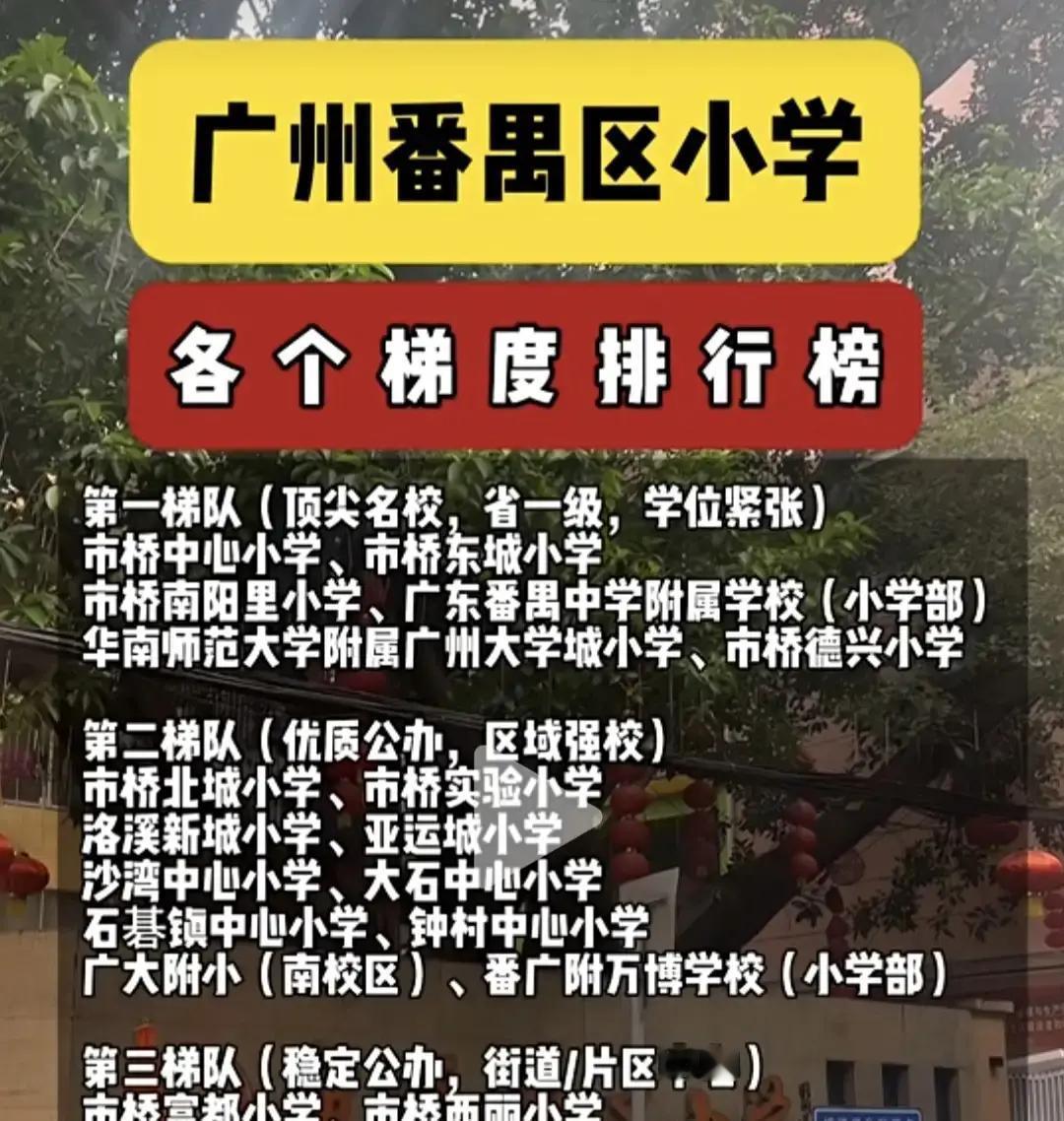 番禺这份小学分层榜一出来，最先慌的不是学校，是家长 市桥中心小学、市桥...