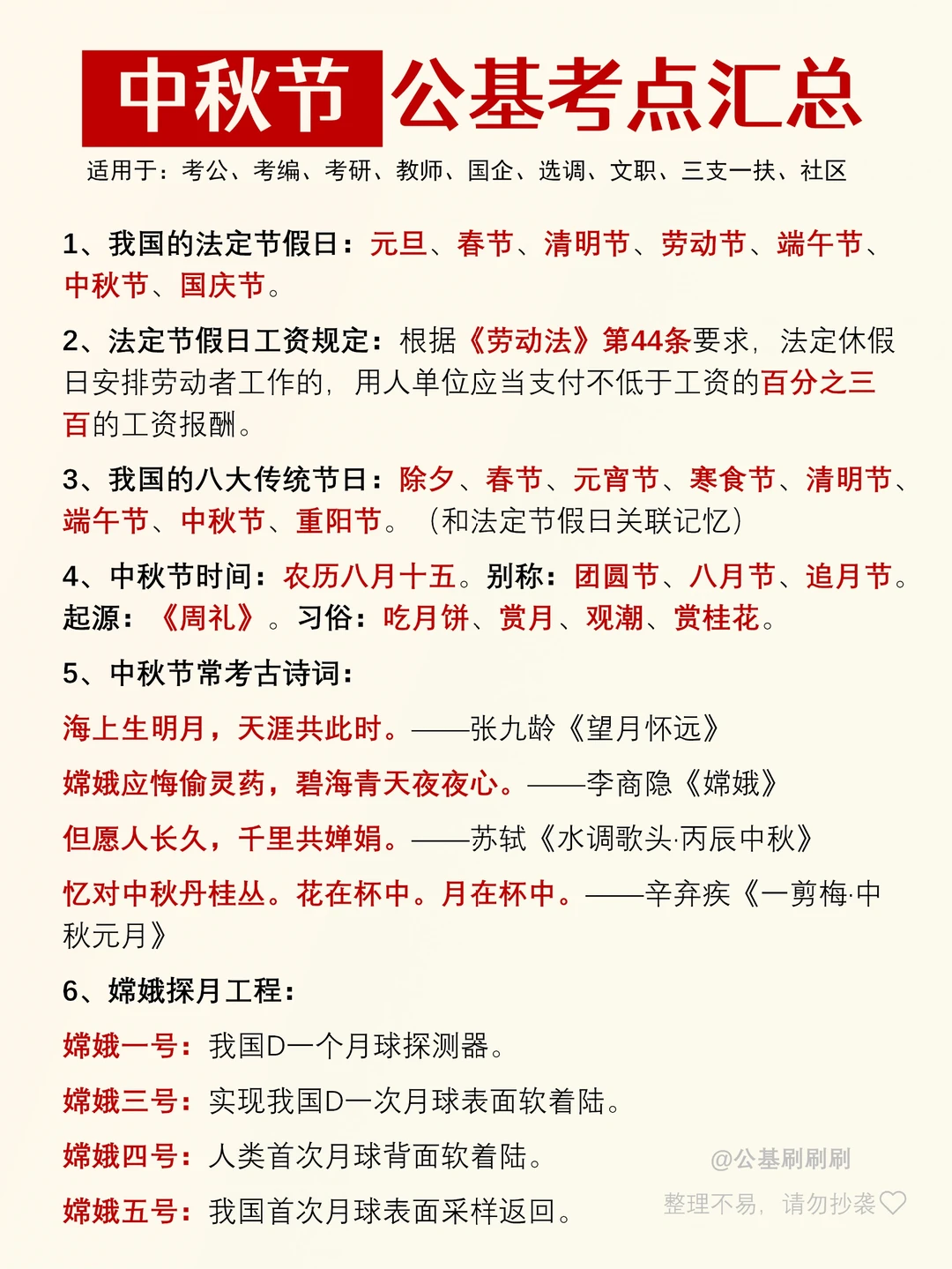 热点考点——中秋节