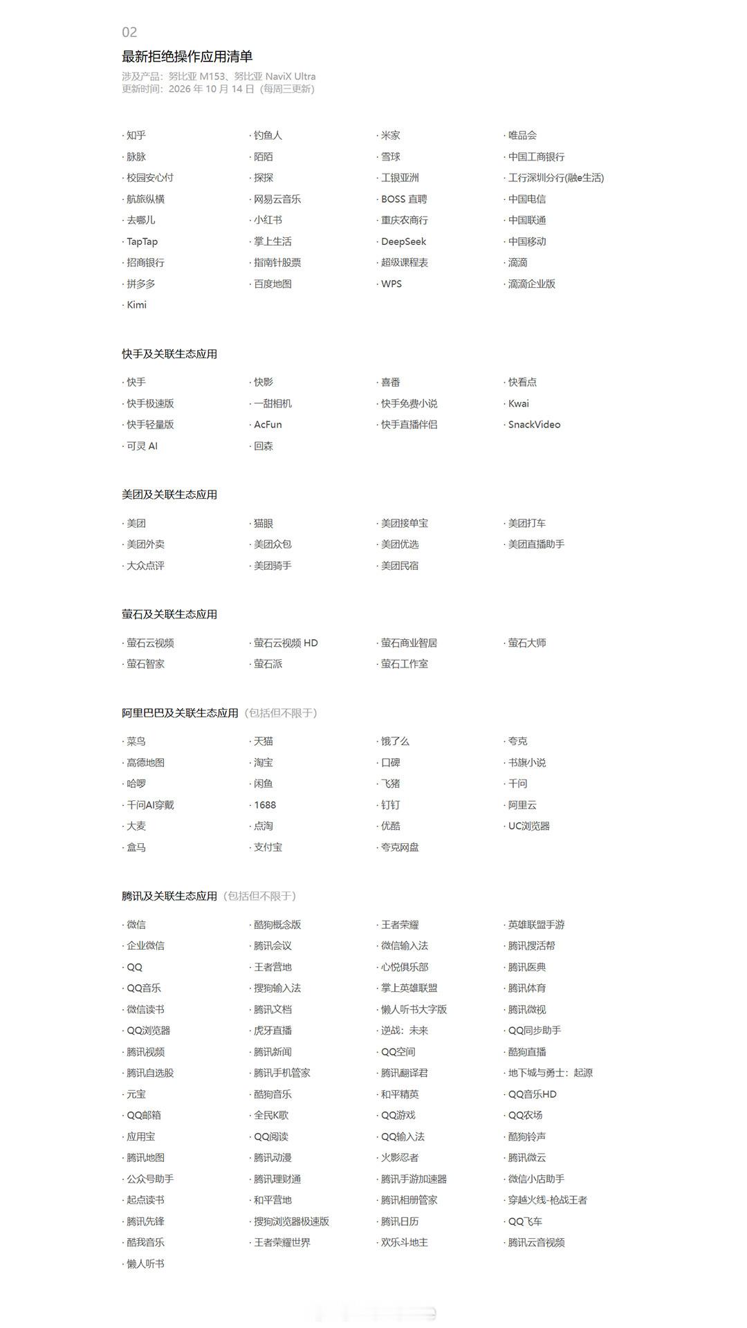 #豆包手机助手陆续放开应用操作权限##多个应用拒绝豆包手机助手操作# 为了让自家AI手机能够获得更好的体验，豆包手机推出了屏幕自动化操作声明协议（SAEP，Screen Automation Execution Protocol）。

但是！根据官方公布的名单来看，几乎所有国民、主流应用（腾讯系、阿里系、美团系、银行、运营商） ​