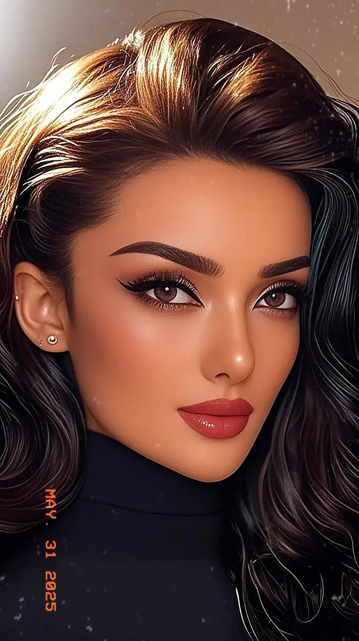 超清美图 冷艳美女 冷艳妆容彰气质， 黑衣简约衬仙仪。 人间尤物惊鸿影...