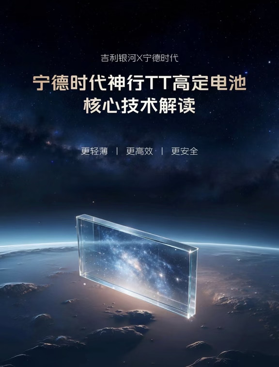 吉利银河TT搭载宁德时代神行电池