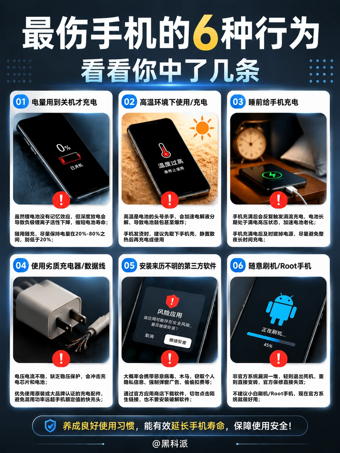 最伤手机的6种行为，看看你中了几条！