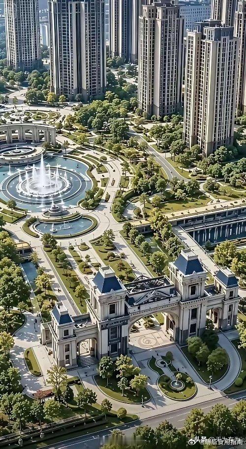 恒大某楼盘，当年宣传效果图。你瞅瞅，这谁看谁不迷糊？可惜只盖了个大门。我就问问，许家印现在判无期，这些烂尾楼咋办？ ​