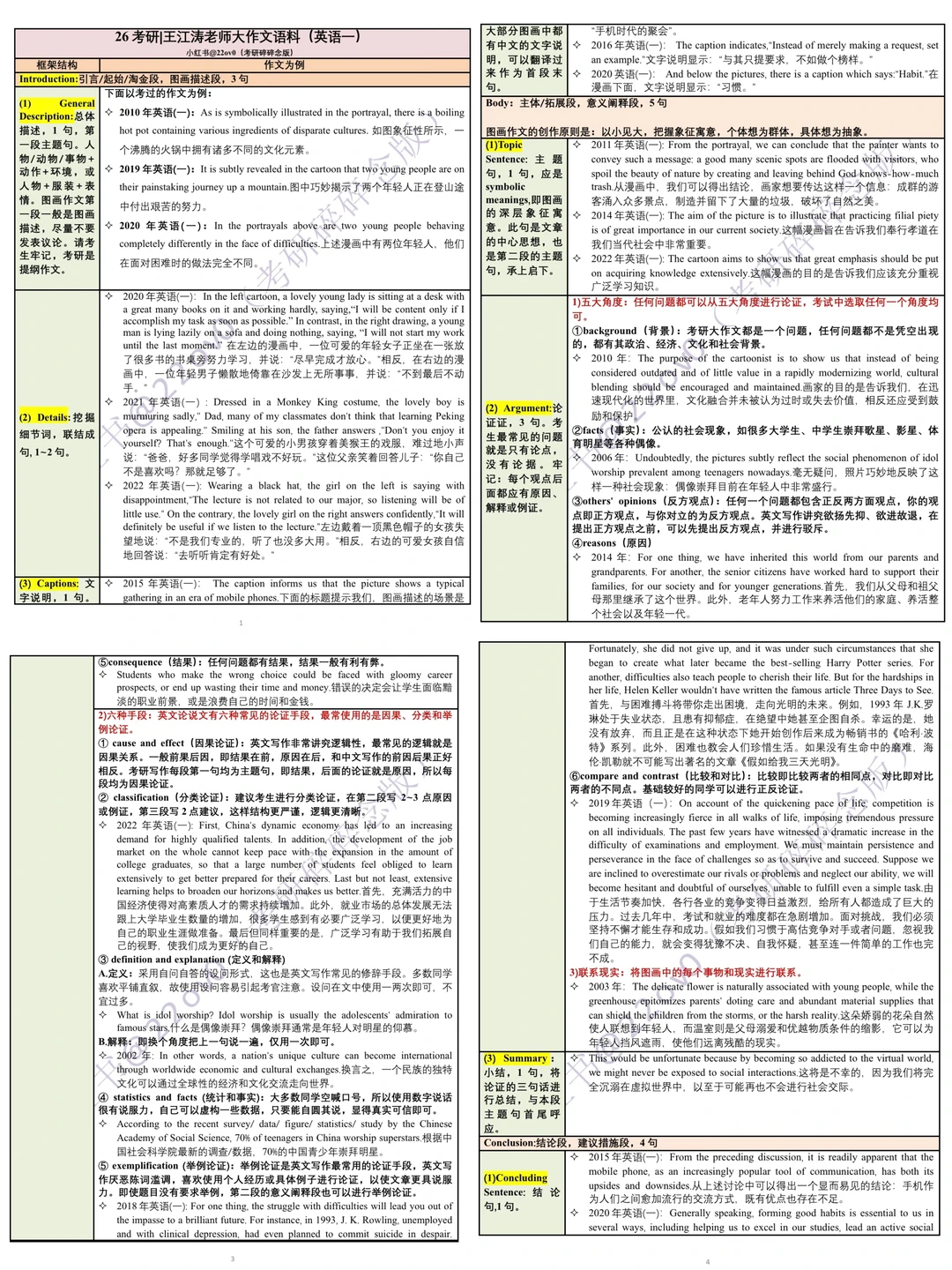 26考研｜王江涛老师大作文必背语料上桌！