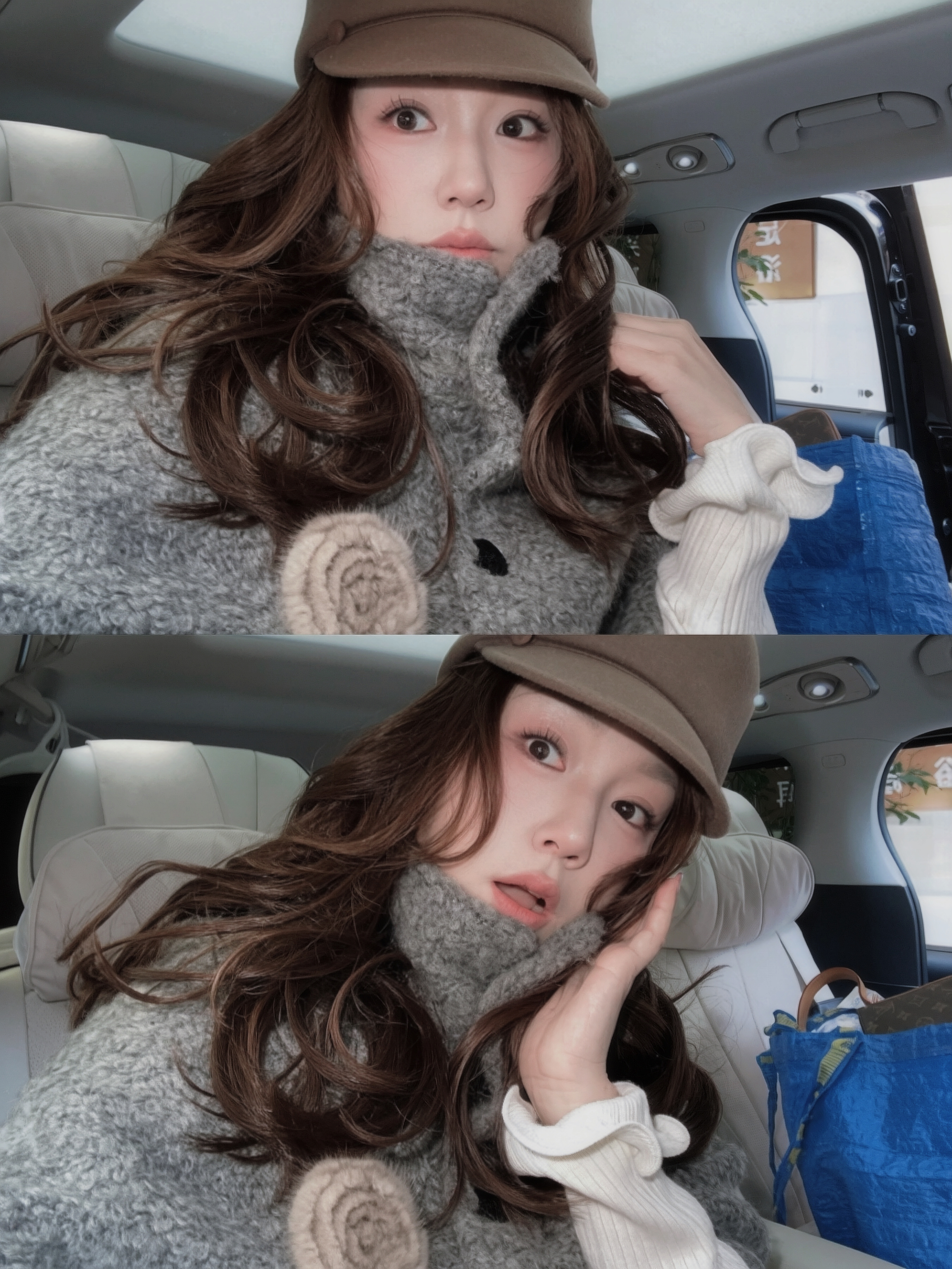 zpz里1⃣️👭噢～～又是性价比很好的一件～一定要搭配这期的那个羊毛花朵袖打底嗷嗷～叠穿超好看～样衣间当时随便拍的搭配live图都很好看了～65的羊毛含量圈圈羊毛，版型非常好～