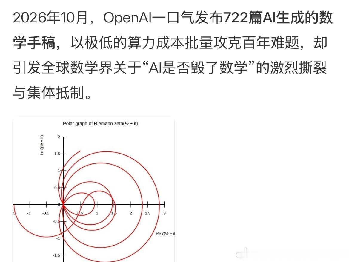 #AI把数学干废了#
AI会干掉大量可标准化、可验证、边际成本高的认知劳动，比如初级代码、文案、数据分析、证明搜索……
但稀缺性会转移到判断、品味、提问、整合、验证、沟通、伦理和担责…… ​