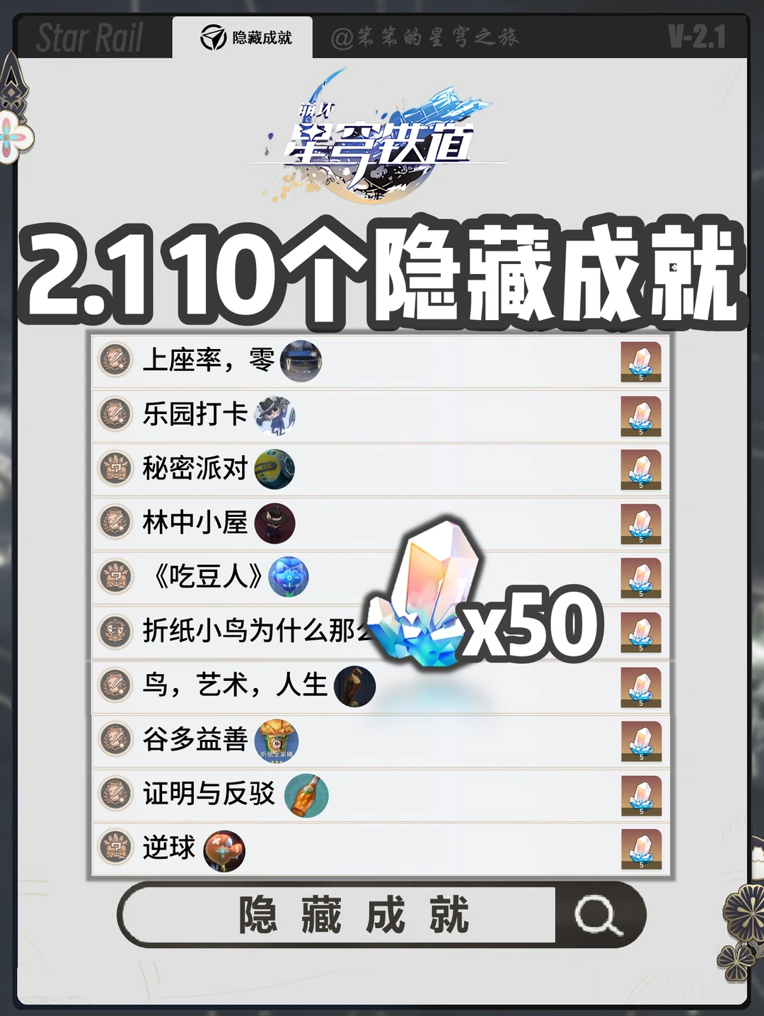 2.1版本超简单的10个隐藏成就，轻松拿下