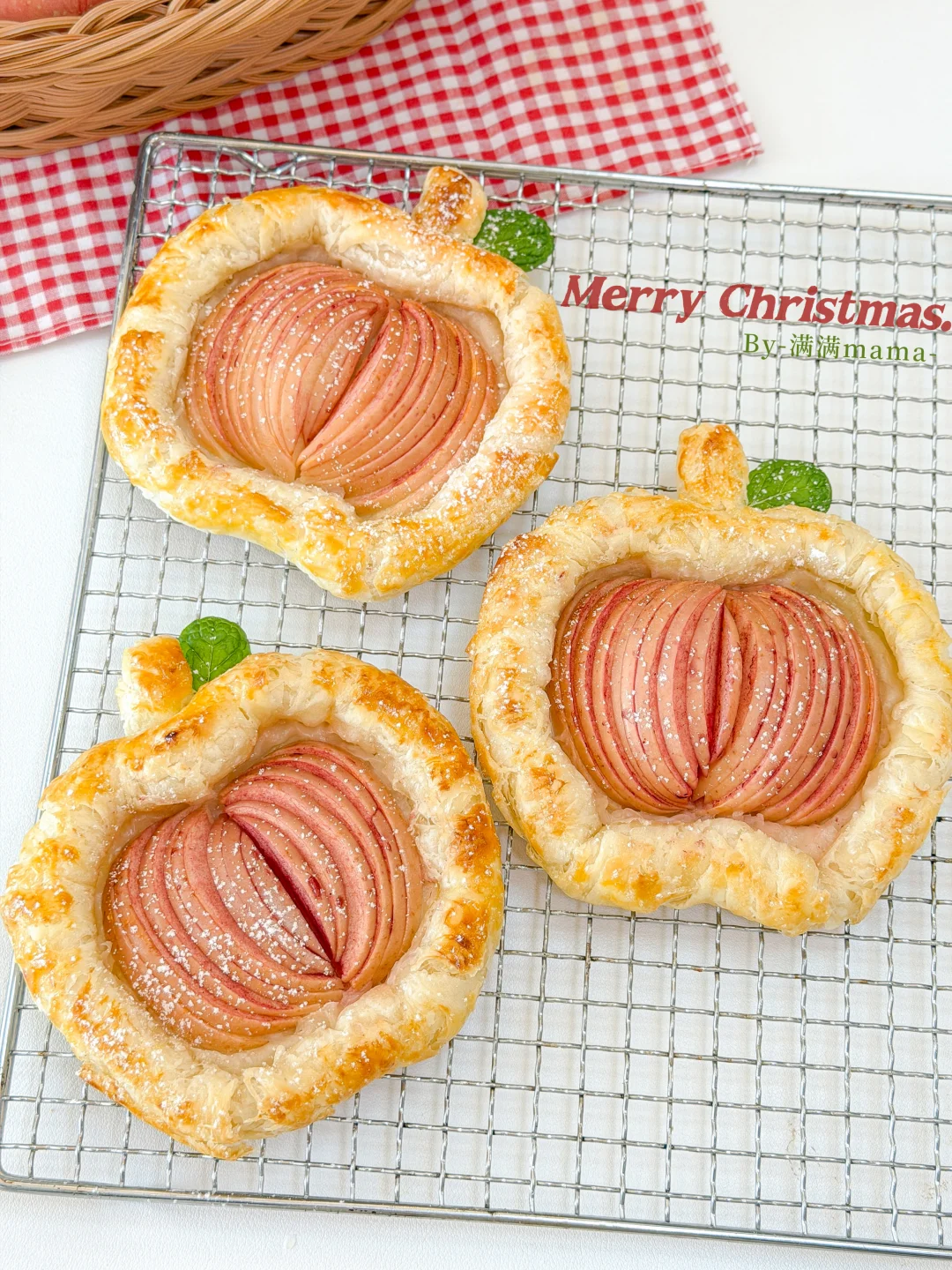 巨简单‼️手抓饼圣诞苹果塔🎄酥脆掉渣