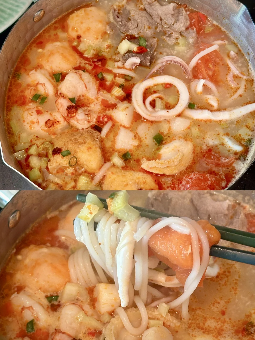 缺德舅版糟粕醋米线🍜鲜掉眉毛海鲜吃爽🦐