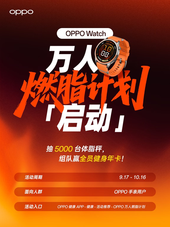 OPPO 手表「万人燃脂计划」启动🔥