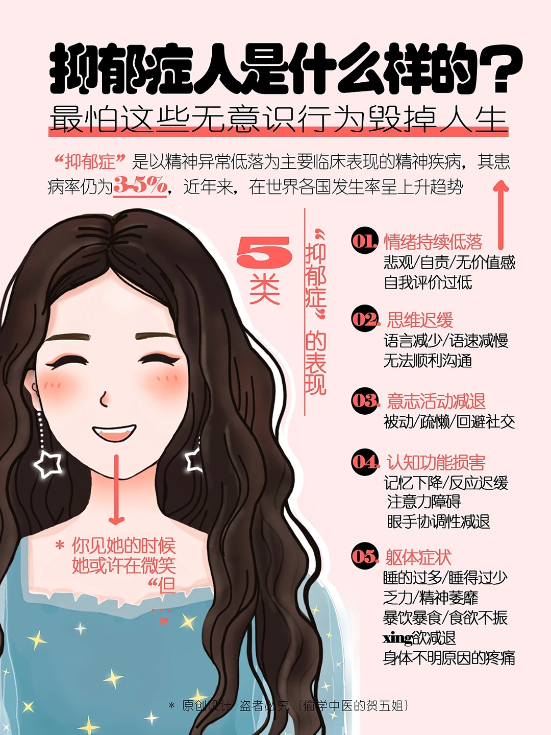 她很爱笑，为什么会抑郁❓抑郁症有什么表现⚠️