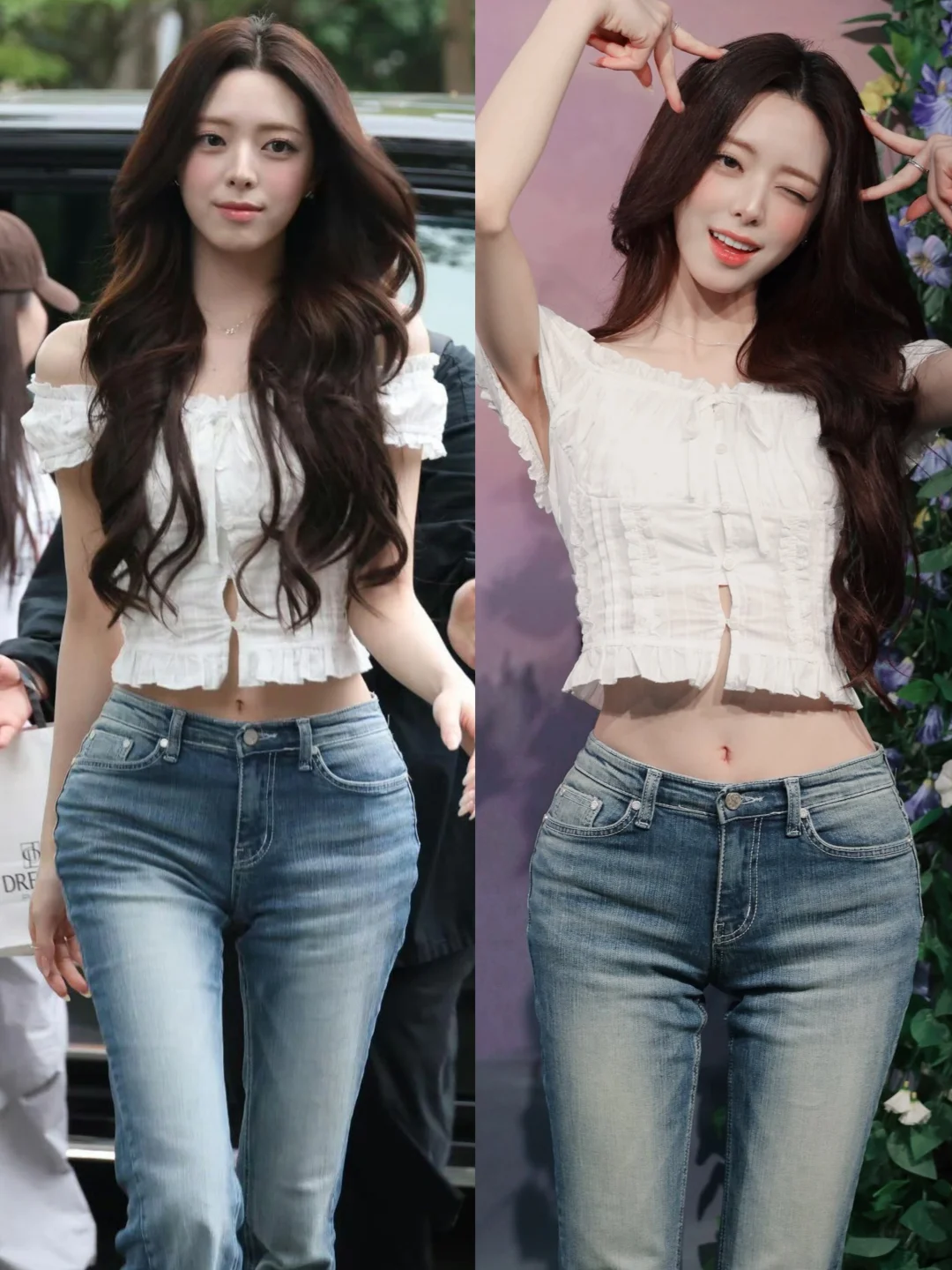 申有娜线下活动穿搭，这个腰胯曲线绝了