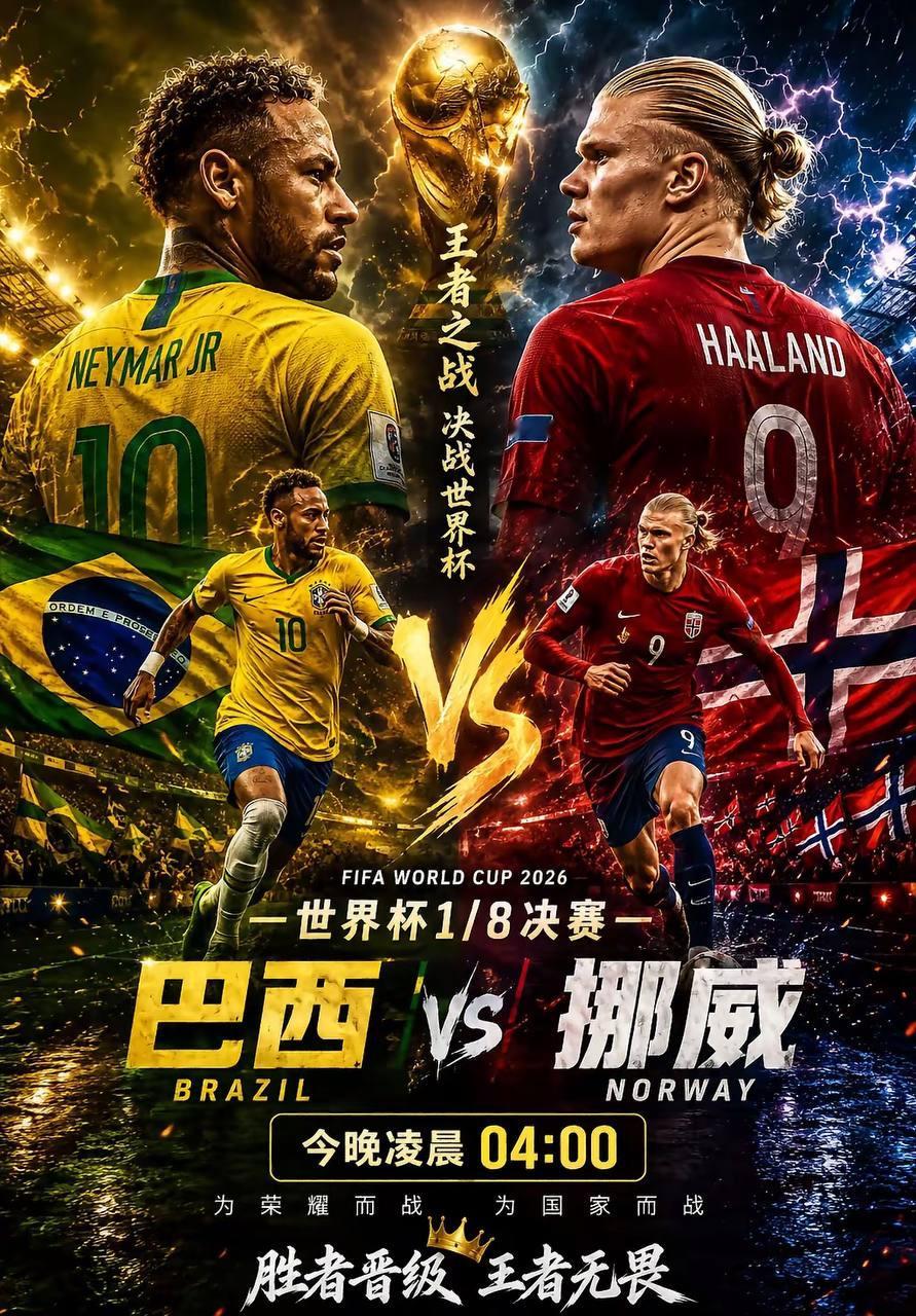 世界杯淘汰赛 巴西vs挪威 桑巴军团常规时间内能否解决战斗？两场世界杯...